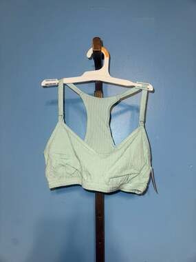 Auden Women's Unlined Ribbed Racerback Nursing Bralette - Mint Green